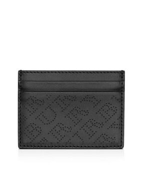 Authentic Burberry Men’s Black Perforated Leather Sandon Card Holder